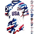 thumbnail image 1 of Zimjoy Men's 2026 USA Soccer Jersey Crewneck Short Sleeve Country Team Fan International Football Shirt Retro Streetwear Top Sky Blue L, 1 of 5