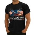 thumbnail image 1 of Zimjoy Men's 4th of July T-Shirts Patriotic Cannon Fireworks Graphic Tee Shirts 250 Years of Freedom Crew Neck Short Sleeve Tops, Black L, 1 of 5