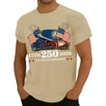 thumbnail image 1 of Zimjoy Men's 4th of July T-Shirts Patriotic Cannon Fireworks Graphic Tee Shirts 250 Years of Freedom Crew Neck Short Sleeve Tops, Khaki M, 1 of 5