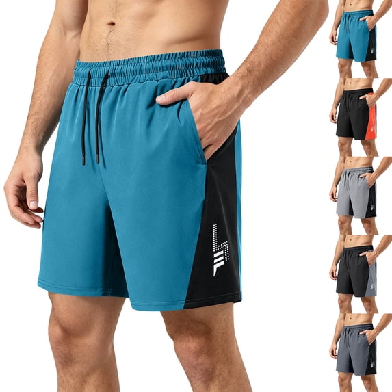 Zimjoy Men's Athletic Basketball Shorts Breathable Quick Dry Elastic Drawstring Loose Fit Running Gym Workout Casual Sport Training Shorts Gray S