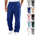 thumbnail image 1 of Zimjoy Men's Baggy Sweatpants Loose Fit Wide Leg Open Bottom Jogging Pants Soft Casual Drawstring Elastic Waist Sweat Pants Workout Athletic Navy 2XL, 1 of 7