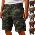thumbnail image 1 of Zimjoy Men's Camouflage Ripstop Quick Dry Tactical Shorts Multi Zipper Pocket Knee Length Outdoor Hiking Fishing Utility Work Cargo Shorts Red L, 1 of 7