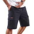 thumbnail image 1 of Zimjoy Men's Cargo Shorts Regular Fit Moisture Wicking Athletic Shorts Elastic Drawstring Hiking Work Bermuda with Side Pockets, Dark Gray 3XL, 1 of 2