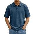 thumbnail image 1 of Zimjoy Men's Cotton Polo Shirts 3-Button Henley Neck Short Sleeve T Shirts Summer Casual Classic Tops, Navy L, 1 of 6