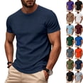 thumbnail image 1 of Zimjoy Men's Crew Neck T Shirts Short Sleeve Quick Dry Athletic Performance Tee Soft Breathable Moisture Wicking Casual Basic Tees Navy L, 1 of 7