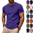 thumbnail image 1 of Zimjoy Men's Crew Neck T Shirts Short Sleeve Quick Dry Athletic Performance Tee Soft Breathable Moisture Wicking Casual Basic Tees Purple L, 1 of 7