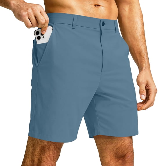 Zimjoy Men's Golf Shorts Stretch Quick Dry Flat Front Shorts 5" Work Hiking Athletic with Liner Pockets Sky Blue 2XL