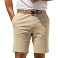 thumbnail image 1 of Zimjoy Men's Golf Shorts with Pocket 7" Elastic Waist Quick Dry Water Resistant Chino Shorts for Casual Office Dress Work, Khaki S, 1 of 5