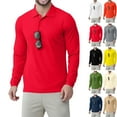 thumbnail image 1 of Zimjoy Men's Henley Shirts Lightweight V-Neck Henley Button Up Shirt Casual Breathable Golf Shirts Regular Fit UPF 50+ Quick Dry Clothes, Red S, 1 of 6