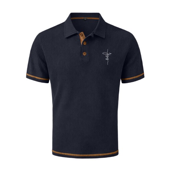 Zimjoy Men's Ice Silk Breeze Polo Shirt Short Sleeve Collared Textured Top Stretch Quick Dry Beer Belly Friendly Golf Shirts for Summer Business Casual Dark Gray M