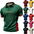 thumbnail image 1 of Zimjoy Men's Mexico Soccer Jersey Shirt 2026 World Soccer Game National Team 2D Graphic Collared Short Sleeve Polo Shirts Dark Green L, 1 of 4