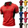 thumbnail image 1 of Zimjoy Men's Mexico Soccer Jersey Shirt 2026 World Soccer Game National Team 2D Graphic Collared Short Sleeve Polo Shirts Red 2XL, 1 of 5
