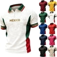 thumbnail image 1 of Zimjoy Men's Mexico Soccer Jersey Shirt 2026 World Soccer Game National Team 2D Graphic Collared Short Sleeve Polo Shirts White XL, 1 of 5