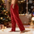 thumbnail image 1 of Zimjoy Men's Pajama Pants Casual Thermal Lounge Pant Fluffy Velvet Sleep Pant Warm Christmas Lounge Pants, Red L, 1 of 8