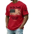 thumbnail image 1 of Zimjoy Men's Patriotic We The People T-Shirt 250th Anniversary 1776-2026 American Flag Short Sleeve Crew Neck Casual Summer Tee for 4th of July Red 4XL, 1 of 5