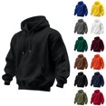 thumbnail image 1 of Zimjoy Men's Pullover Hoodie Sweatshirt Long Sleeve Fleece Lined Hooded Sweatshirt with Pocket Athletic Casual Hoodie for Men Daily Wear Workout Streetwear Black L, 1 of 5