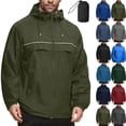 thumbnail image 1 of Zimjoy Men's Rain Shell Jackets M-5XL Packable Waterproof Rain Jacket Breathable Hooded Men's Lightweight Jackets Adjustable Neckline Outdoor Hiking Fishing Coats, Dark Green M, 1 of 6