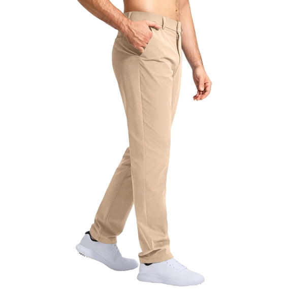 Zimjoy Men's Regular Fit Golf Pants Flat Front Casual Dress Pants Stretch Lightweight Comfy Trousers with 3 Pockets, Complexion XL