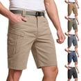 thumbnail image 1 of Zimjoy Men's Ripstop Water Resistant Tactical Cargo Shorts with Belt Multi Zipper Pocket Quick Dry Knee Length Outdoor Hiking Work Utility Shorts Army Green L, 1 of 9