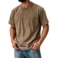 thumbnail image 1 of Zimjoy Men's Short Sleeve T-Shirts Casual Basic Crew Neck Cotton Shirt Vintage Acid Wash Summer Fashion Tees Green 4XL, 1 of 4