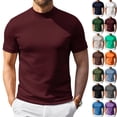 thumbnail image 1 of Zimjoy Men's Short Sleeve T Shirts Lightweight Soft Cotton Moisture Wicking Casual Basic Tees Comfort Stretch Athletic Performance Tee Wine L, 1 of 6