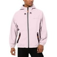 thumbnail image 1 of Zimjoy Men's Soft Shell Jacket Water Resistant Lightweight Hooded Rain Coat Athletic Big and Tall Full Zip Jackets with Zipper Pocket Golf Running Coat, Pink M, 1 of 4