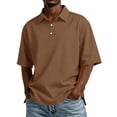 thumbnail image 1 of Zimjoy Men's Summer Polo Shirts Breathable Collared Short Sleeve Golf Polo Cotton Lightweight Casual T Shirts, Coffee 3XL, 1 of 6