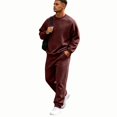 thumbnail image 1 of Zimjoy Men's Sweatsuits, Crewneck Sweatshirt Sweatpants 2 Piece Outfit, Long Sleeve Pullover Top & Jogger Pants Matching Set, Casual Athletic Sweatsuit for Daily Loungewear Gym Workout Wine 3XL, 1 of 6