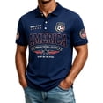 thumbnail image 1 of Zimjoy Men's USA Soccer Jersey Polo Shirts 2026 Country Team Short Sleeve Henley Fan International Football Polo Shirt Retro Streetwear Top Dark Blue M, 1 of 5