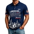 thumbnail image 1 of Zimjoy Men's USA Soccer Jersey Polo Shirts 2026 Country Team Short Sleeve Henley Fan International Football Polo Shirt Retro Streetwear Top Navy 2XL, 1 of 6