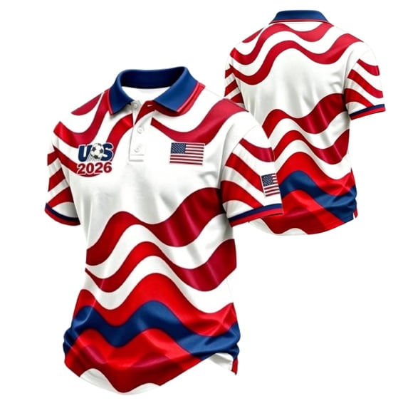Zimjoy Men's USA Soccer Shirts Short Sleeve Crewneck 2026 Country Team Fan International Football Shirt Retro Streetwear Top Red M