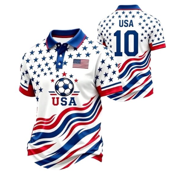 Zimjoy Men's USA Soccer Shirts Short Sleeve Crewneck 2026 Country Team Fan International Football Shirt Retro Streetwear Top Royal Blue 3XL