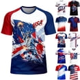 thumbnail image 1 of Zimjoy Men's USA Soccer T-Shirt Patriotic American Flag Graphic Tee 2026 World Soccer Game Fan Short Sleeve Shirt for Game Day 4th of July Dark Blue 3XL, 1 of 5