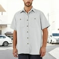 thumbnail image 1 of Zimjoy Gray Work Shirts for Men Casual Short Sleeve Big and Tall Shirt Men Relaxed Fit Collared Two Pockets Tshirts Lightweight Mechanic Clothes, Light Gray 3XL, 1 of 8
