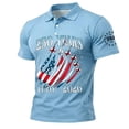 thumbnail image 1 of Zimjoy Mens 4th of July Shirt Patriotic Henley Neck Short Sleeve USA 250 Anniversary Polo Shirts USA Flag Men's Independence Day Shirts, Light Blue XL, 1 of 5