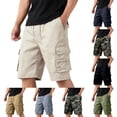 thumbnail image 1 of Zimjoy Mens Cargo Shorts Athletic Lightweight Breathable Casual Gym Work Mens Shorts Drawstring Elastic Waist Bermuda with Zipper Pockets Navy XL, 1 of 4