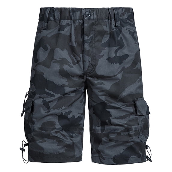 Zimjoy Mens Cargo Shorts Cotton Twill Quick Dry Lightweight Relaxed Fit Outdoor Work Hiking Shorts with 6 Pockets Camouflage L
