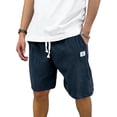 thumbnail image 1 of Zimjoy Mens Corduroy Shorts Casual Elastic Waist Drawstring Summer Beach Shorts Navy 3XL, 1 of 5