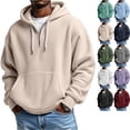 thumbnail image 1 of Zimjoy Mens Half Zip Hoodie Casual Big and Tall Waffle Knit Hoodie Men Drawstring Hoodies Pullover Long Sleeve Hooded Sweatshirt with Pockets, Complexion XL, 1 of 4