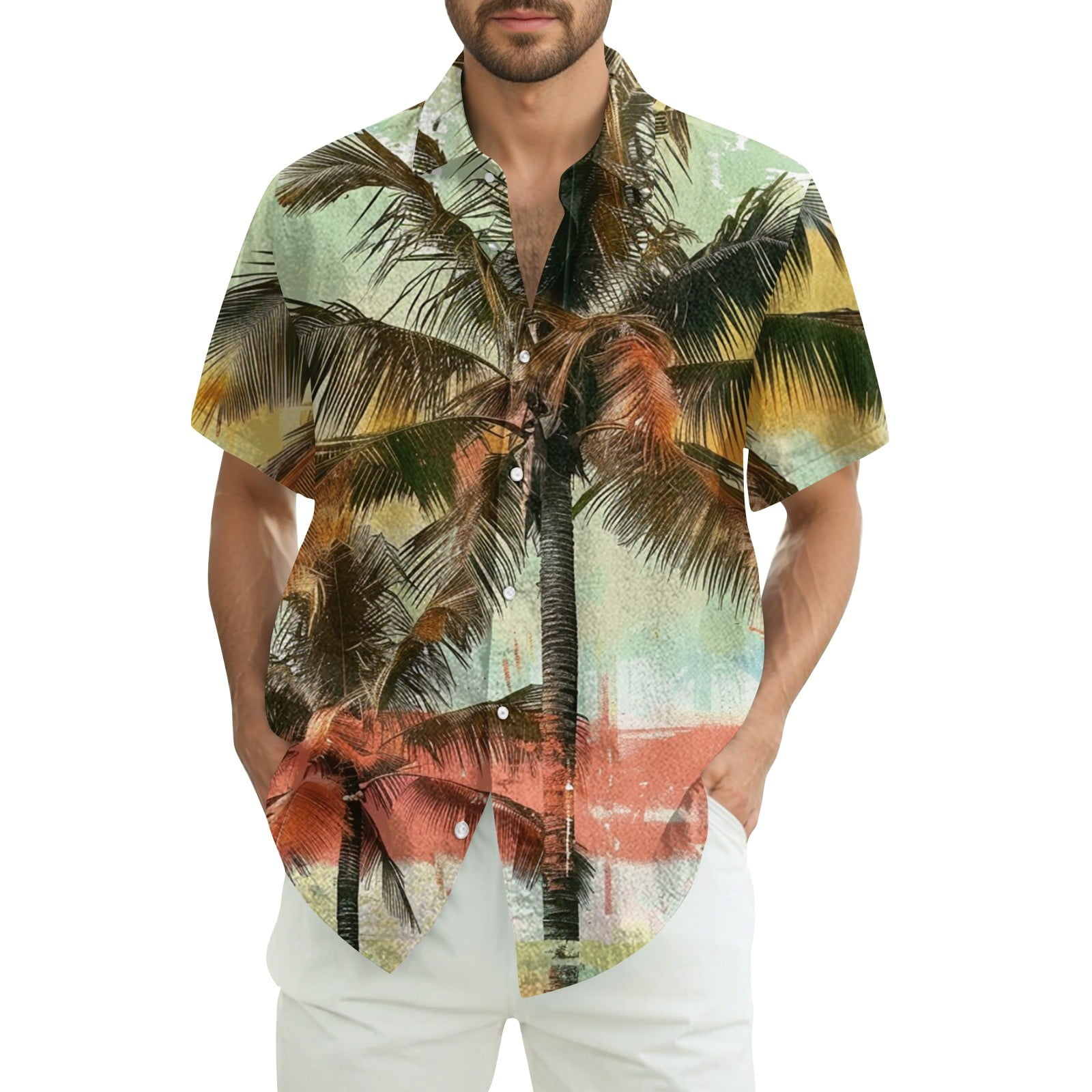 Hawaiian Aloha Shirt For Women - Oversized Tropical Flower Graphic Tee, Cotton Blend Summer Beach Top