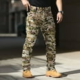 thumbnail image 1 of Zimjoy Mens Pants Army Water Repellent Rip Stop Cargo Pants Lightweight Relaxed Fit Utility Trousers Durable Waistband Trousers with Multi Pocket, Khaki Camouflage 3XL, 1 of 5