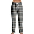 thumbnail image 1 of Zimjoy Mens Plaid Sleep Pant Elastic Waist Lounge Fleece Pajama Pants Lightweight Drawstring Soft Pj Pants Casual Warm Sleepwear Sleep Pant with Pockets, Light Gray 2XL, 1 of 4