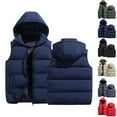 thumbnail image 1 of Zimjoy Mens Puffer Vest Thick Adjustable Hooded Windproof Heated Vest Warm Big and Tall Puffer Coat Men Casual Lightweight Zip Up Vests Outerwear with Pockets, Dark Blue S, 1 of 6