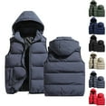 thumbnail image 1 of Zimjoy Mens Puffer Vest Thick Adjustable Hooded Windproof Winter Vest Warm Big and Tall Puffer Coat Men Casual Light Zip Up Outdoor Vests with Pockets, Dark Gray S, 1 of 7