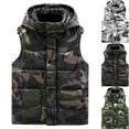 thumbnail image 1 of Zimjoy Mens Puffer Vest Thick Detachable Hooded Windproof Winter Vest Warm Big and Tall Puffer Coat Men Casual Lightweight Zip Up Outerwear Vests with Pockets, Dark Green L, 1 of 8