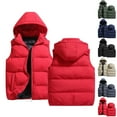 thumbnail image 1 of Zimjoy Mens Puffer Vest Windproof Thick Big and Tall Winter Vest Warm Adjustable Hooded Outerwear Vests Casual Light Zip Up Mens Puffer Jacket with Pockets, Red L, 1 of 7