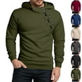 thumbnail image 1 of Zimjoy Mens Quarter Zip Pullover Long Sleeve Hooded 1/4 Zip Sweatshirt Casual Bias Tape Zipper Pullover Winter Fleece Lightweight Mens Hoodie, Army Green M, 1 of 7