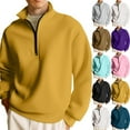 thumbnail image 1 of Zimjoy Mens Quarter Zip Pullover Mock Neck Long Sleeve 1/4 Zipper Pullover Casual Orange Sweatshirt Lightweight Fall Mens Shirts, Orange 2XL, 1 of 7