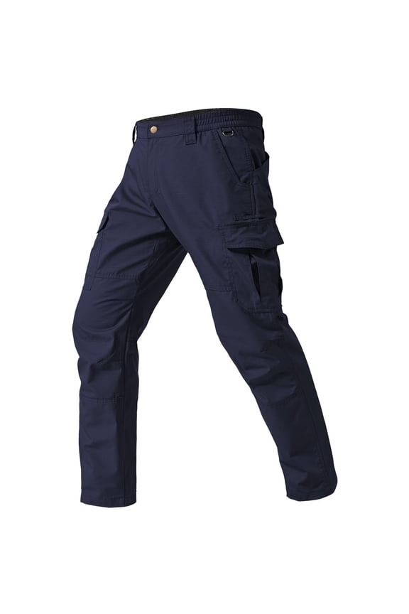 Mens Ripstop Cargo Tactical Pants Quick Dry Flex Stretch Outdoor Hiking Work Pants, Dark Blue S