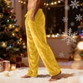 thumbnail image 1 of Zimjoy Mens Sleep Pants Casual Thermal Lounge Pant Plush Velour Sleep Pant Warm Christmas Lounge Pants, Yellow M, 1 of 8